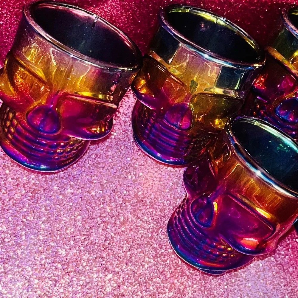 6 Iridescent Skull Shot Glasses by Circleware Rainbow Fusion - Picture 16 of 16